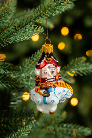 Елочное украшение Щелкунчик на лошади, стекло, 10 см., 1 шт., Витус (А348)