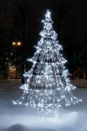 Светодиодная фигура Елочка ажурная 2,5 м., белая, Conso (OL110)