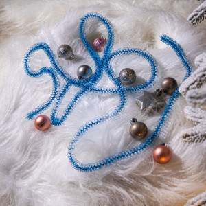 Мишура Бусинка д.15 мм., дл.2 м., синий, КАЗ КОМ (Г-219/синий)