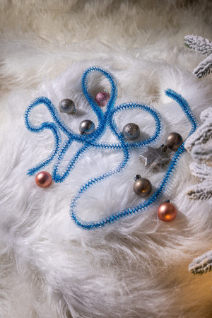 Мишура Бусинка д.15 мм., дл.2 м., синий, КАЗ КОМ (Г-219/синий)