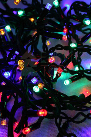 Светодиодная бахрома Sealed 3,2*0,9 м., 220V., 232 разноцветных LED ламп, черный каучук, Beauty Led (LL232-1-2M)