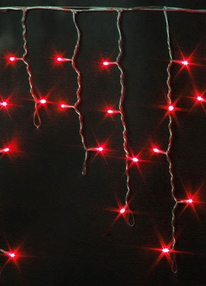 Светодиодная мерцающая бахрома 3*0.5 м., 220V, 112 красных LED ламп, прозрачный провод, Rich LED (RL-i3*0.5F-T/R)