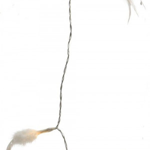 Светодиодная гирлянда Перышки белые 180 см., 10 теплых белых LED, батарейки, прозрачный провод, Kaemingk (481918/3)