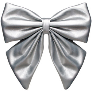 Елочное украшение Бант, 300 мм., серебро, Эко-кожа, ПромЕлка (БТ3-300SILVER)