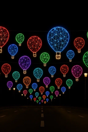 Светодиодная растяжка Воздушные шары 500 см., Сад Радости (SR370)
