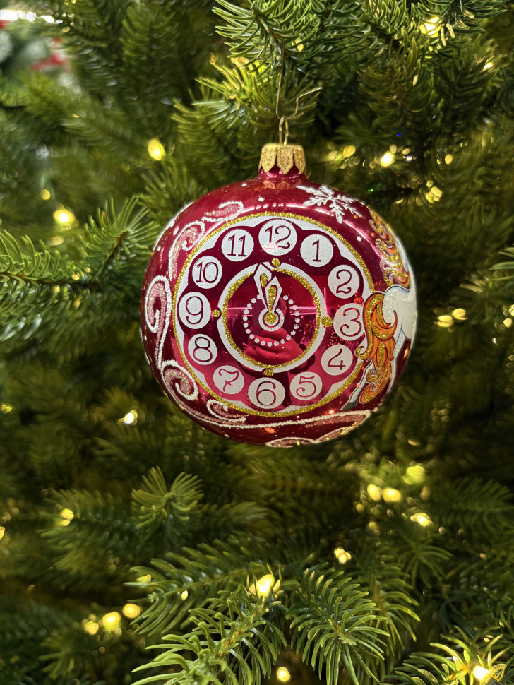 Стеклянный шар Снежная Лошадка 95 мм., красный, стекло, Ёлочка (С475/1) Стеклянный шар Снежная Лошадка 95 мм., красный, стекло, Ёлочка (С475/1)