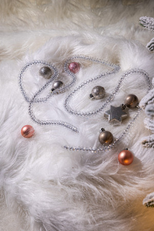 Мишура Бусинка д.15 мм., дл.2 м., серебро, КАЗ КОМ (Г-219/серебро)