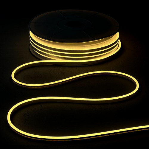 Односторонний гибкий Неон 8х16 мм., 1 метр, Тепло-Белый 12В, IP65, Laitcom (FR-23511)