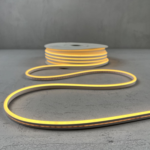 Односторонний гибкий Неон 8х16 мм., 1 метр, Тепло-Белый 12В, IP65, Laitcom (FR-23511)