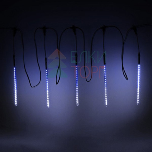 Гирлянда тающие сосульки 5*0.3 м., 24V., 160 бело - синих LED ламп, коннектор, черный ПВХ, Laitcom (CCL160-10-1WB)