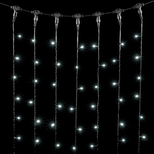 Светодиодный занавес 2*3 м., 600 белых LED ламп, черный провод ПВХ, Beauty Led (PCL602-11-2W)