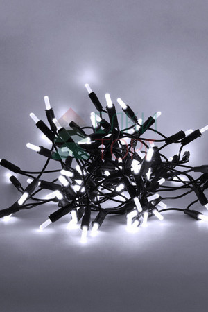 Светодиодная нить Самоцветы 100 холодных белых LED ламп, 10 м., 220В, зеленый провод, Beauty Led (SAM100-13-2W)