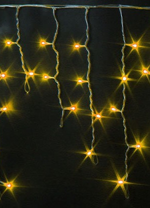 Светодиодная мерцающая бахрома 3*0.5 м., 220V, 112 желтых LED ламп, прозрачный провод, Rich LED (RL-i3*0.5F-T/Y)
