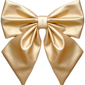 Елочное украшение Бант, 300 мм., золото, Эко-кожа, ПромЕлка (БТ3-300GOLD)