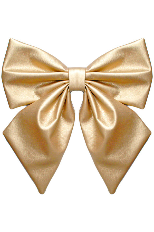 Елочное украшение Бант, 300 мм., золото, Эко-кожа, ПромЕлка (БТ3-300GOLD)