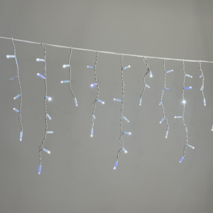 Светодиодная бахрома 3,1*0,5 м., 120 LED, холодный белый, мерцание, белый провод каучук, LTC (ECO120BLW-8-2W)