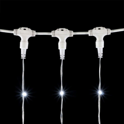 Светодиодный занавес 2*2 м., 400 белых LED ламп, мерцание, прозрачный провод ПВХ, LTC (PCL402BLW-10-2W)