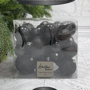 Набор пластиковых шаров Эллада 26 шт., черный, Christmas DeLuxe (87033)