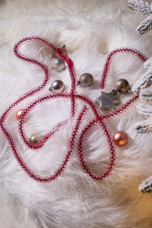 Мишура Бусинка д.15 мм., дл.2 м., розовый, КАЗ КОМ (Г-219/розовый)