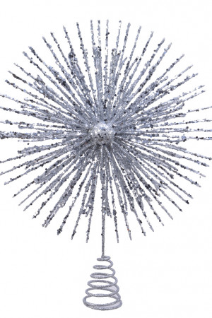 Елочная макушка Серебристый Фонтан, 28х38 см., серебро,  Kaemingk (516264) 