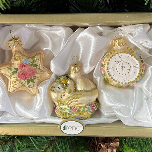 Набор стеклянных игрушек Версаль, 3 шт., Irena CO (63226)