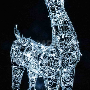 Светодиодная фигура Олень Кружевной 190 см, белый, мерцание, 24В, Teamprof (960578)