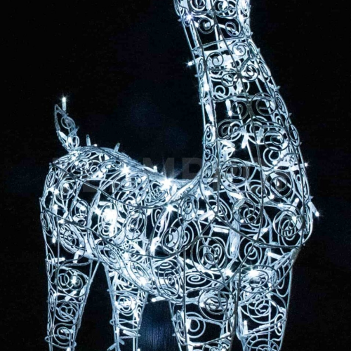 Светодиодная фигура Олень Кружевной 190 см, белый, мерцание, 24В, Teamprof (960578)