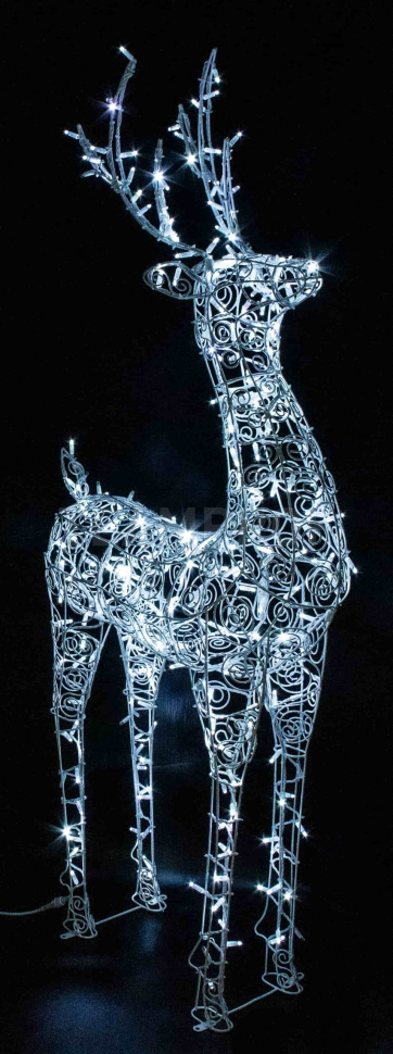 Светодиодная фигура Олень Кружевной 190 см, белый, мерцание, 24В, Teamprof (960578)