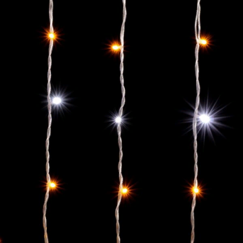 Светодиодный занавес 2*2 м., 400 желтых LED ламп, мерцание, прозрачный провод ПВХ, LTC (PCL402BLW-10-2Y)