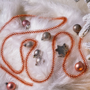 Мишура Бусинка д.15 мм., дл.2 м., оранжевый, КАЗ КОМ (Г-219/оранжевый)