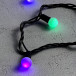 Светодиодная гирлянда шарики Fiesta, 10 м., 100 RGB LED ламп 18 мм, черный ПВХ, LTC (MB100-1-2RGB)