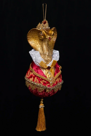 Винтажное украшение Королевский Змей на шаре 10х30 см., Christmas DeLuxe (89116)