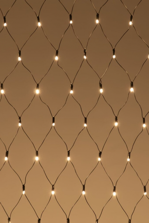 Светодиодная сетка с колпачком 2*2 м., 220В, 256 теплых белых LED, провод черный ПВХ, IP65, LTC (NTL256CAP-11-2WW)