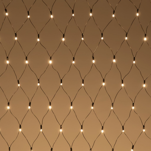 Светодиодная сетка с колпачком 2*2 м., 220В, 256 теплых белых LED, провод черный ПВХ, IP65, LTC (NTL256CAP-11-2WW)