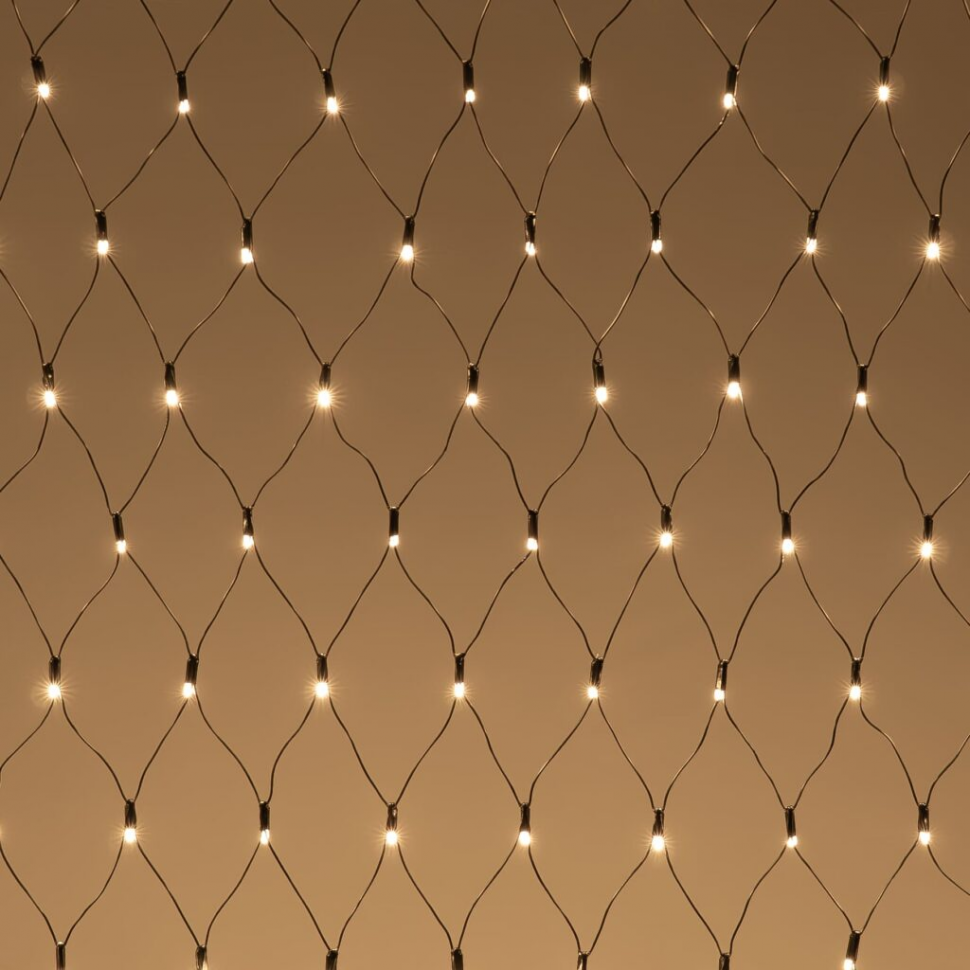 Светодиодная сетка с колпачком 2*2 м., 220В, 256 теплых белых LED, провод черный ПВХ, IP65, LTC (NTL256CAP-11-2WW)