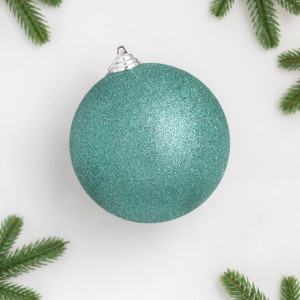 Шар пластиковый глиттер 140 мм., бирюза, ЕлкиТорг (150517)