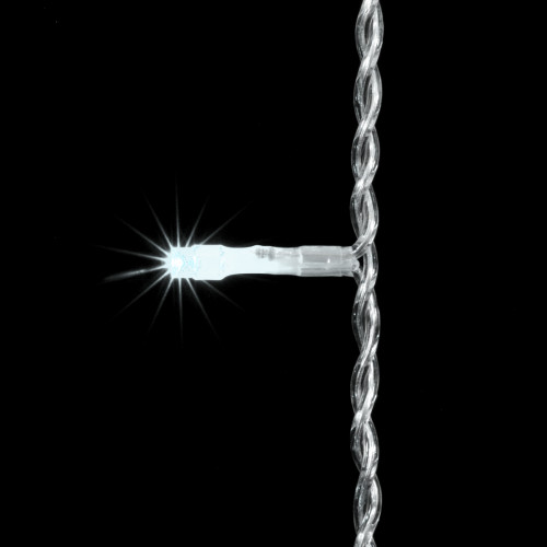 Светодиодный занавес 2*3 м., 600 белых LED ламп, прозрачный провод ПВХ, LTC (PCL602-10-2W)