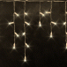Светодиодная мерцающая бахрома с колпачком 3*0.5 м., 112 теплых белых LED ламп, белый провод, Rich LED (RL-i3*0.5F-CW/WW)