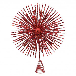 Елочная макушка Красный Фонтан, 28х38 см., красный, Kaemingk (516265) 