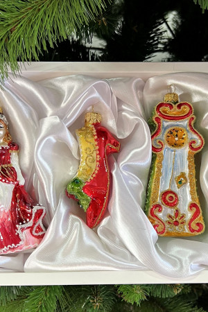 Набор стеклянных игрушек Золушка, красный, 3 шт., Irena CO (63120/1)