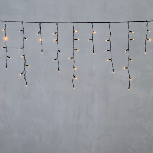 Светодиодная бахрома с колпачком 3,1*0,5 м., 120 экстра теплых белых LED ламп, черный провод ПВХ, IP65, LTC (PIL120CAP-11-2EWW)