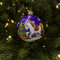 Стеклянный шар Лошадка 90 мм., фиолетовый, стекло, Ёлочка (С206/1)