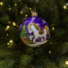 Стеклянный шар Лошадка 90 мм., фиолетовый, стекло, Ёлочка (С206/1)