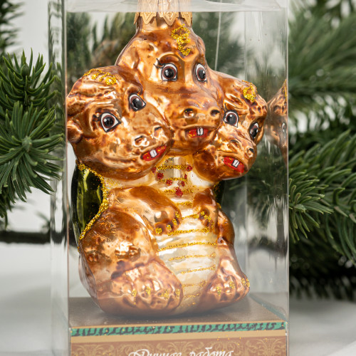 Елочное украшение Змей Горыныч, стекло, 10 см., 1 шт., Витус (А409)