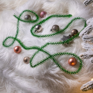 Мишура Бусинка д.15 мм., дл.2 м., зеленый, КАЗ КОМ (Г-219/зеленый)