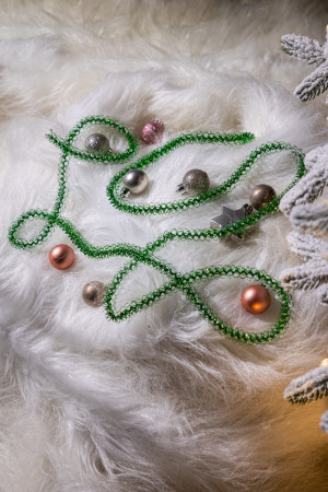 Мишура Бусинка д.15 мм., дл.2 м., зеленый, КАЗ КОМ (Г-219/зеленый)