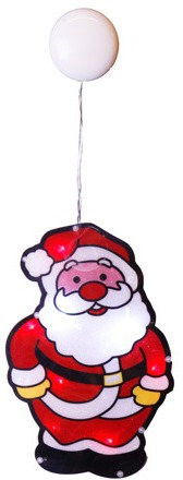 Светящееся украшение на присоске Санта 27*18 см., 8 теплых LED ламп, Svetlitsa (809-01)