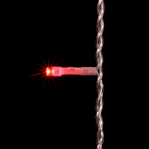 Светодиодный занавес 2*3 м., 600 красных LED ламп, прозрачный провод ПВХ, LTC (PCL602-10-2R)