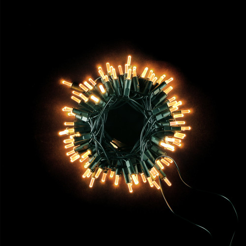 Светодиодная нить Самоцветы 100 теплых белых LED ламп, 10 м., 220В, зеленый провод, Beauty Led (SAM100-13-2WW)