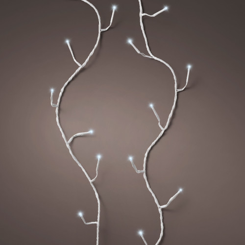 Светодиодная гирлянда с контроллером 13.5 м, 220V., 180 белые и холодных белых LED ламп, белый ПВХ, Kaemingk (494124)